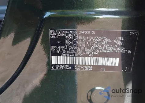 2013 Toyota Rav4 Le from USA, damaged, VIN JTMBFREV3DD030530